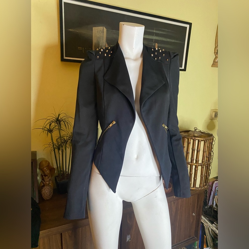 Lush Black Studded Blazer